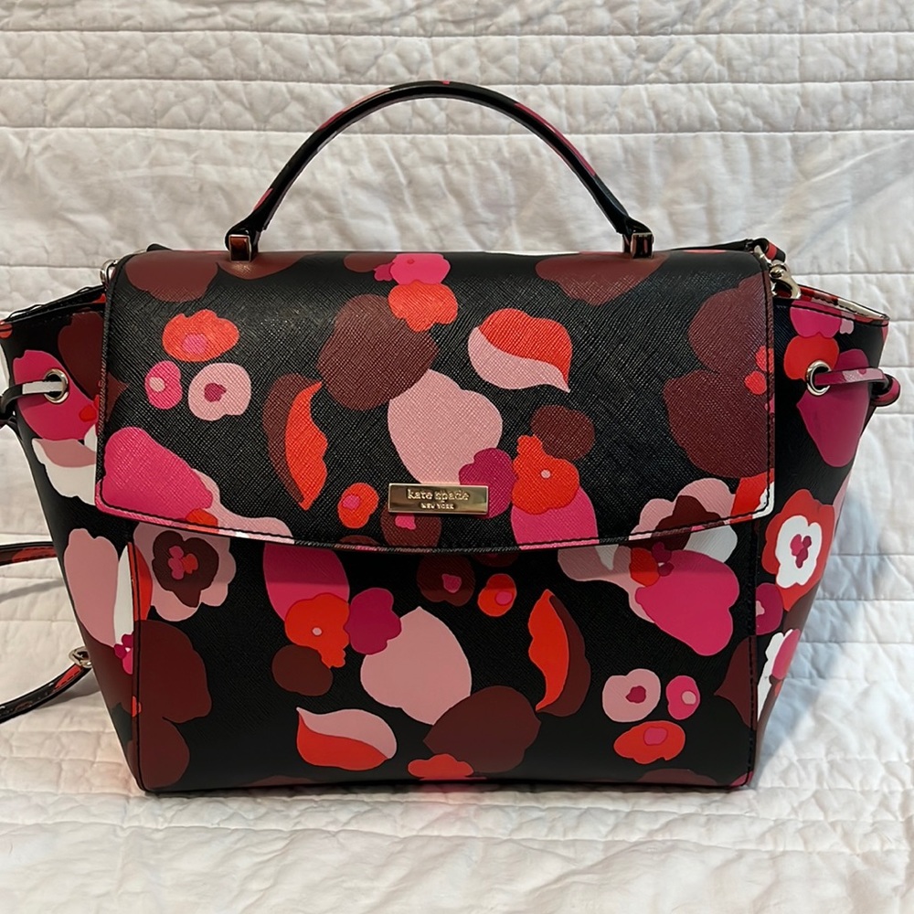 Kate Spade Leather Lilah Laurel Way Wonder Floral Satchel NEW without tags